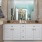 Double vanity bathrooms with ample linen storage