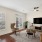 Modern furniture in townhome living room at Rock Springs Village
