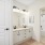Double vanity inside townhome bathroom at Rock Springs Village